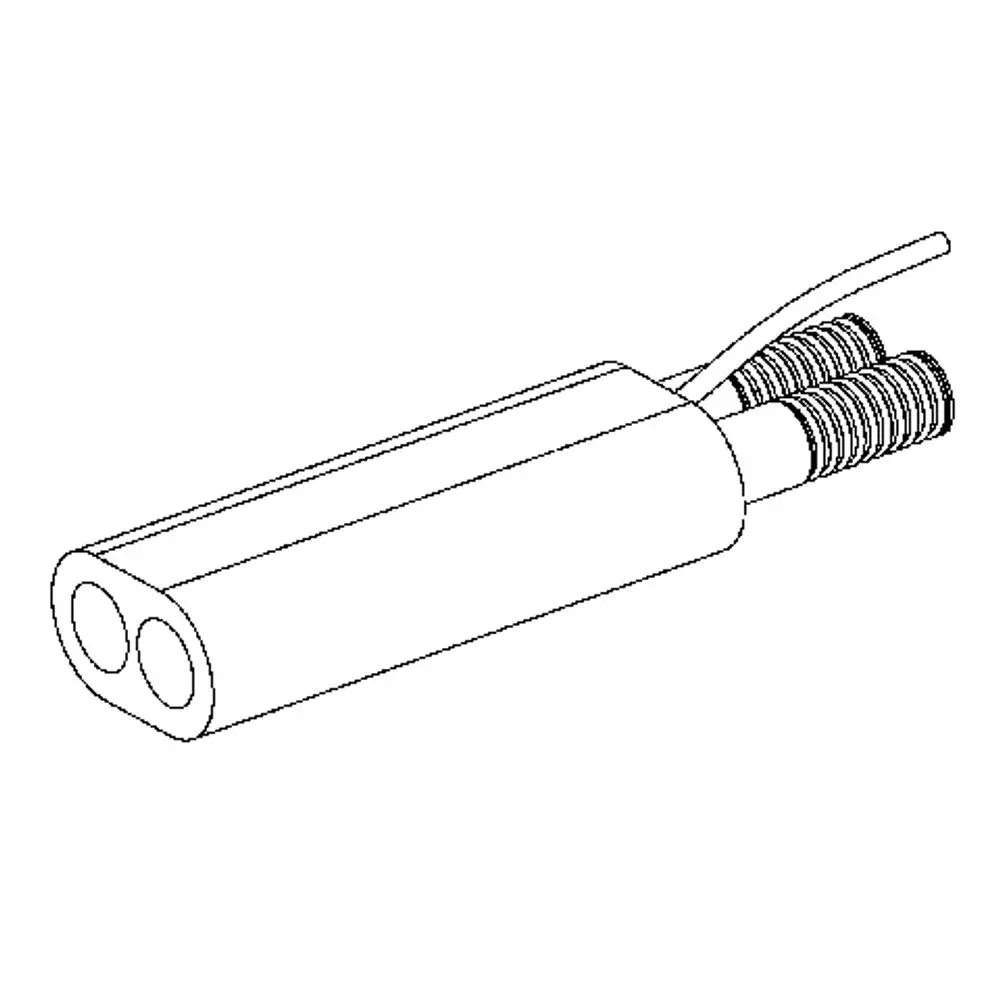 Rohrleitung mit zwei Anschlussöhren und Kabel, möglicherweise für Drucksysteme, Herstellermarke Daikin erkennbar.